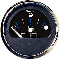 Faria 13721 Chesapeake Fuel Level Gauge - Black SS, 2"