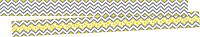 Barker Creek Double-Sided Border 2-Pack, Gray & Yellow Chevron , Decorate Galore with 70' of Border