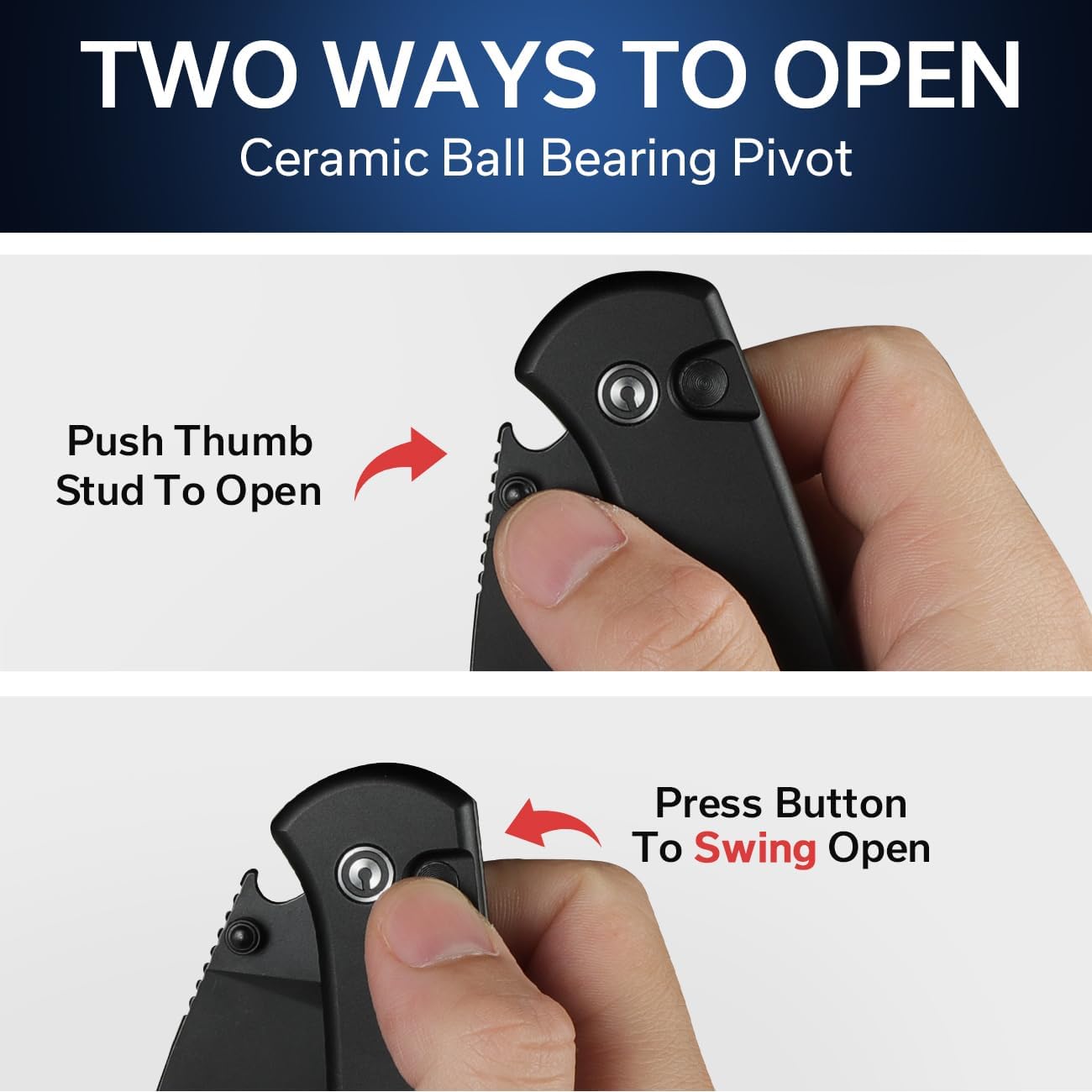 CIVIVI Qubit Pocket Folding Knife, Button Lock & Thumb Stud, 2.98" Blade, Aluminum Handle