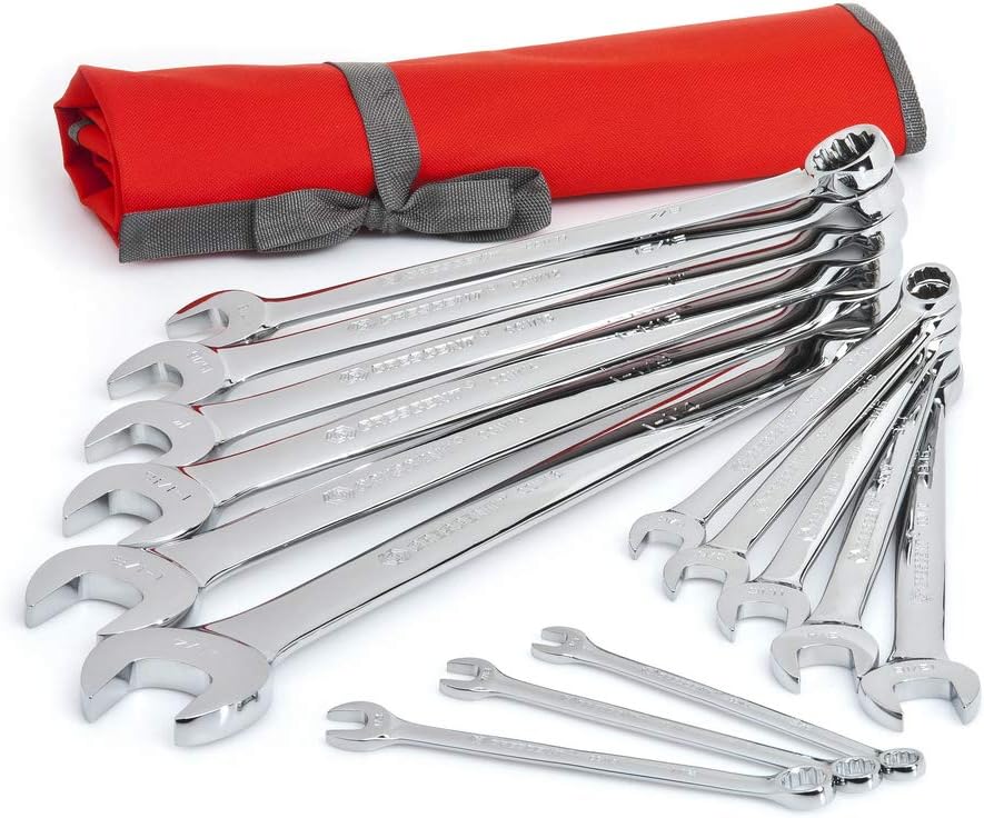 Crescent 14 Piece 12 Point SAE Combination Wrench Set with Tool Roll - CCWS4