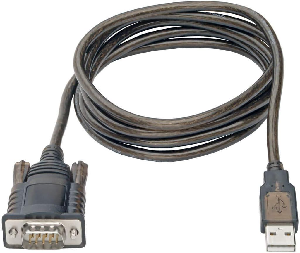Tripp Lite RS232 to USB Adapter Cable with COM Retention (USB-A to DB9 M/M), FTDI