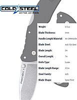 Cold Steel Mini Recon 1 3" AUS10A Folding Knife with 4" GFN Handle & Tri-Ad Lock