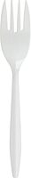 Genuine Joe Medium Weight Plastic Fork, White, 1000 Count