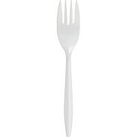 Genuine Joe Medium Weight Plastic Fork, White, 1000 Count