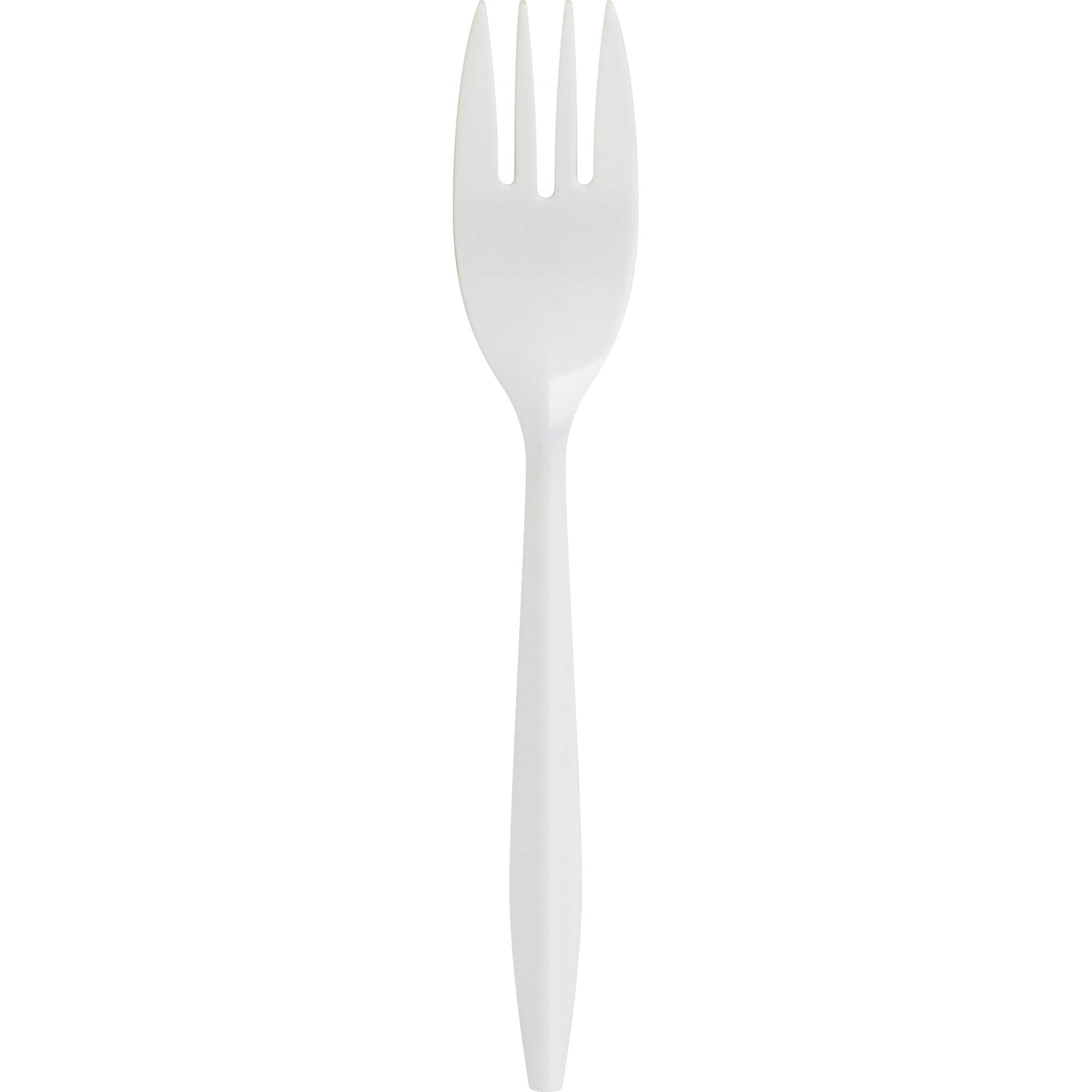 Genuine Joe Medium Weight Plastic Fork, White, 1000 Count