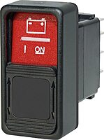 Blue Sea Systems 2145 SPDT Remote Control ON-OFF-ON Contura Switch for ML Relays, BLACK,RED