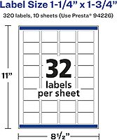 Avery Glossy Clear Rectangle Labels, Sure Feed Technology, 1.25" x 1.75", 320 Glossy Clear Labels, Laser/Inkjet Printable 320 labels