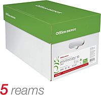 Office Depot EnviroCopy Copy Paper, 5 Reams, White, Ledger (11in x 17in), 2500 Sheets Per Case, 20 Lb, 30% Recycled, FSC Certified