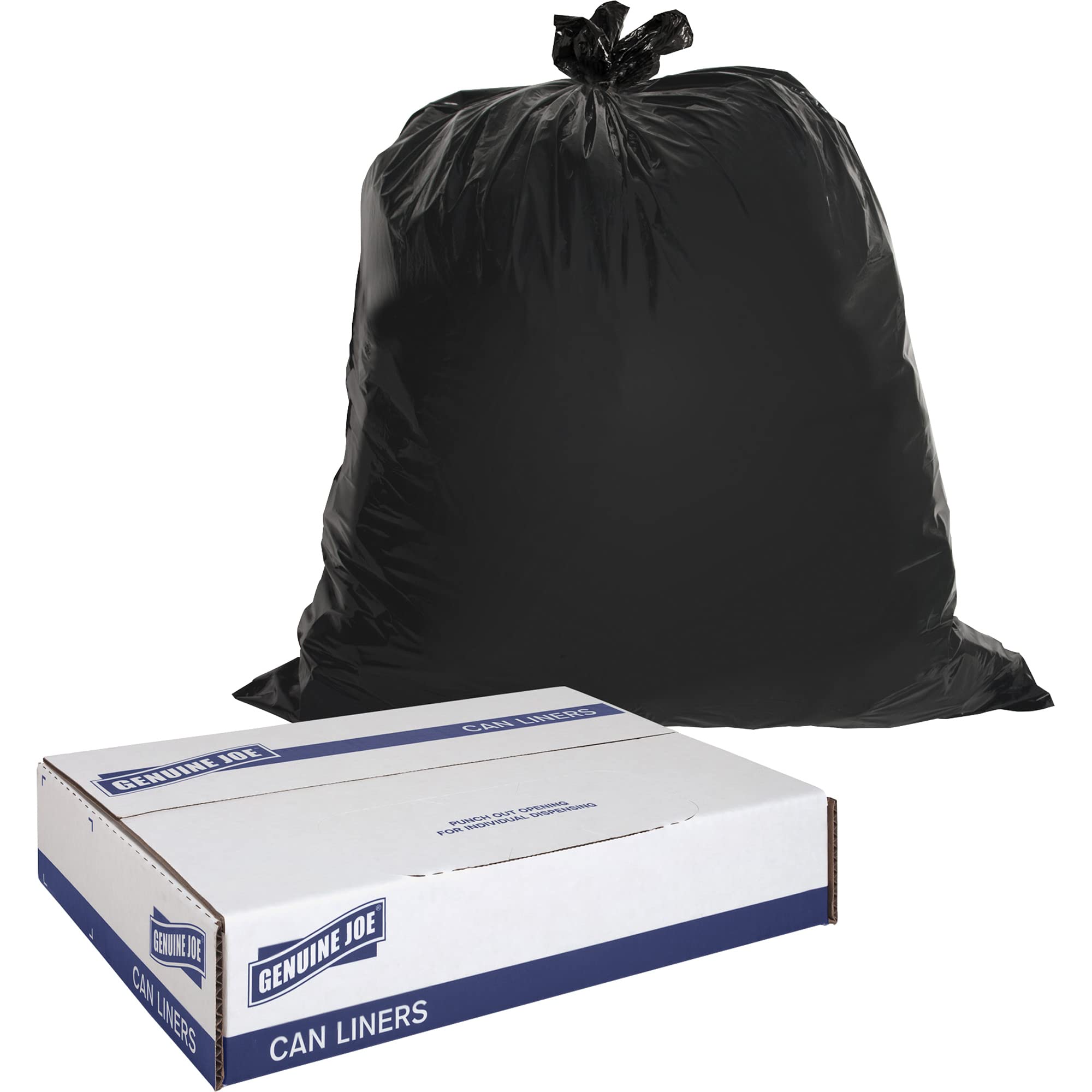Genuine Joe GJO01535 Heavy Duty Low-Density Puncture Resistant Can Liner, 60 gallon Capacity
