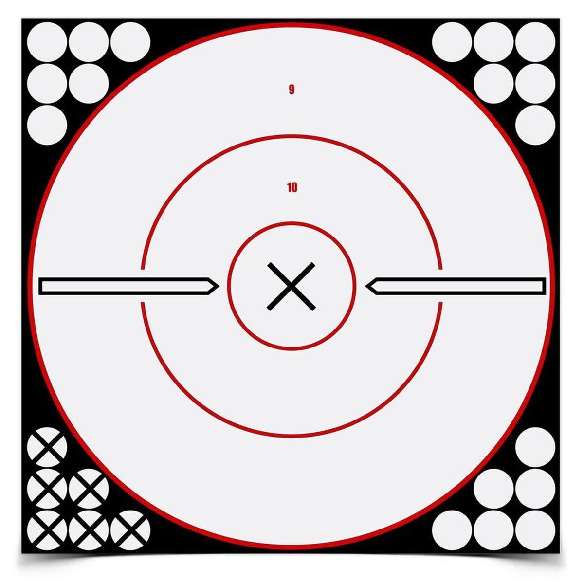 BIRCHWOOD CASEY Shoot-N-C White/Black X-Bull's-Eye Reactive Targets - Highly Visible Instant Feedback Self-Adhesive Shooting