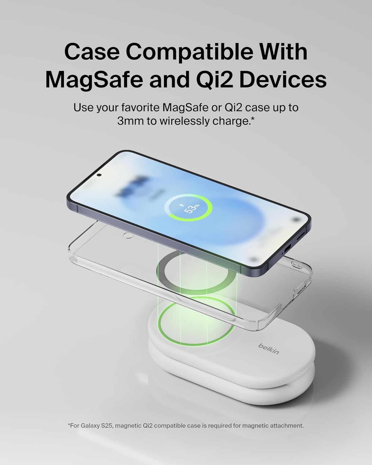Belkin BoostCharge Magnetic Foldable Charger MagSafe-Compatible Qi2 15W