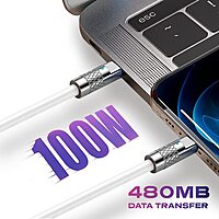 STATIK TSumoCharge 100W USB-C to USB-C Charging Cable, Heavy-Duty Silicone, 6 ft