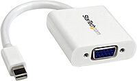 StarTech.com Mini DisplayPort to VGA Adapter - Active Mini DP to VGA Converter - 1080p Video - mDP or Thunderbolt 1/2 Mac/PC to VGA Monitor/Projector/Display - mDP 1.2 to VGA Dongle - White (MDP2VGAW)