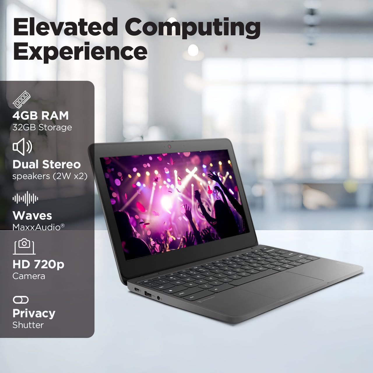 Lenovo 100e Chromebook Gen 4 82W0000WUS 11.6" Chromebook - HD - Octa-core (ARM Cortex A76 + Cortex A55) - 4 GB