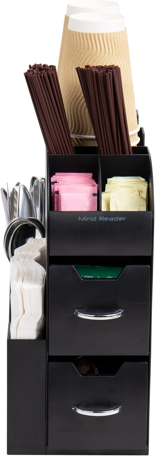 MIND READER Cup and Condiment Station Countertop Organizer
