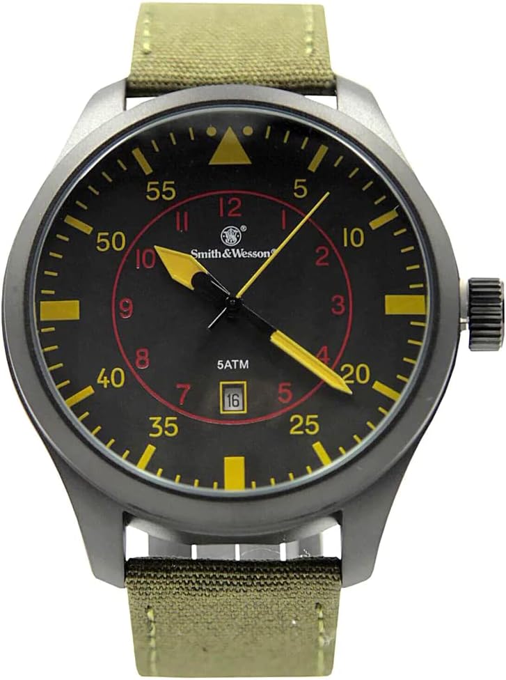 Smith & Wesson Men's N.A.T.O. Watch, 5ATM, Japanese Movement, Stainless Steel, Water Resistant, Tactical Watch