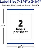 AVERY Glossy Clear Rectangle Labels, Sure Feed Technology, 7.75" x 3.25"