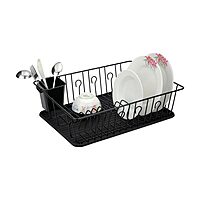 Better Chef Dish Rack With Draining Tray, 22in, Chrome/Black