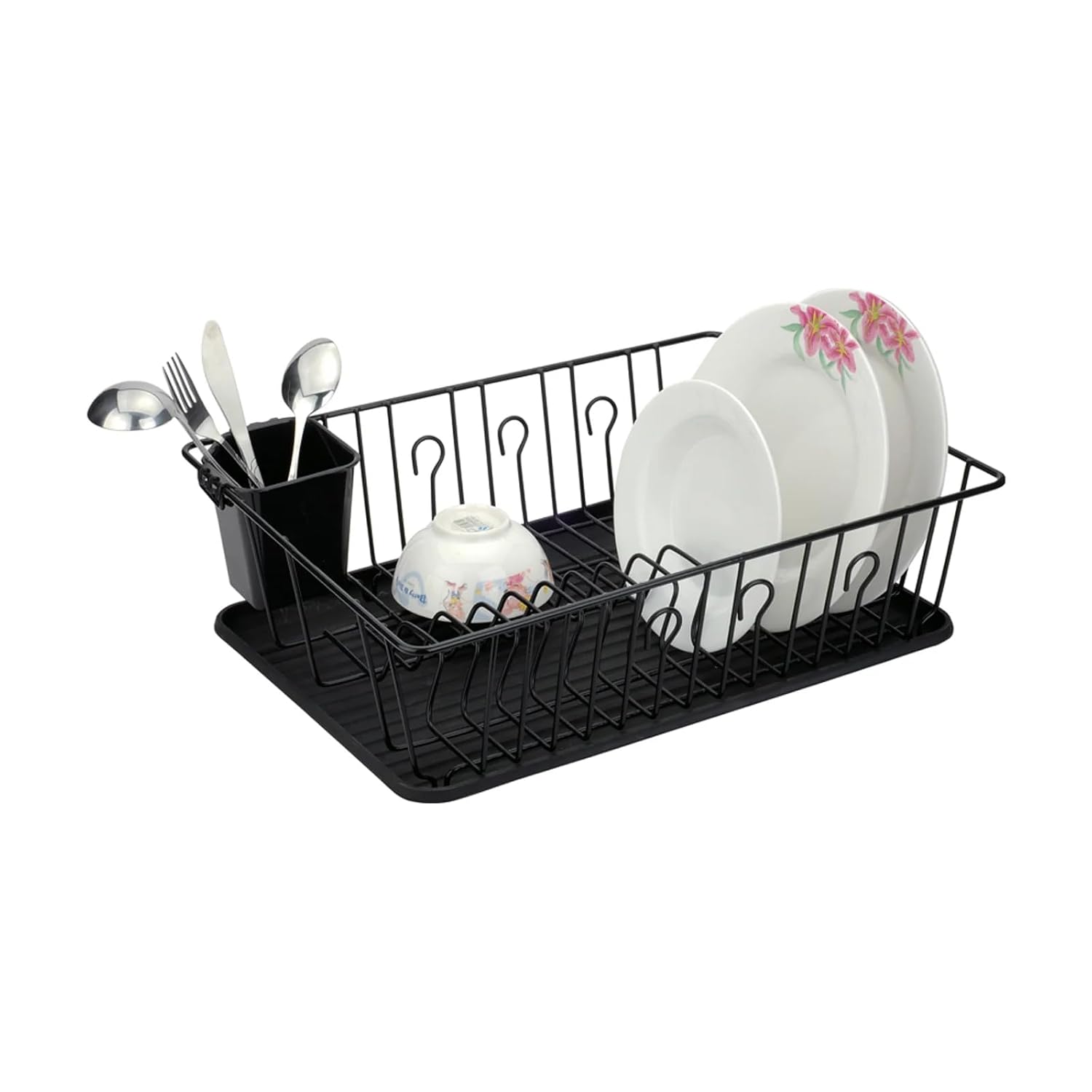 Better Chef Dish Rack With Draining Tray, 22in, Chrome/Black