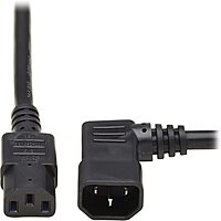 Tripp Lite Heavy-Duty Power Extension Cord 15A, 14AWG (Right Angle IEC-320-C14 to IEC-320-C13) 6-ft.(P005-006-14RA) , Black 6 ft. Right-Angle