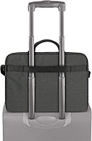 Solo New York Briefcase - Laptop Carrying Bag for Women & Men, Brief for Travel & Work, Front Zippered Pockets, Adjustable Shoulder Strap, Fits 15.6" Computer - Rivington Slim, Gray