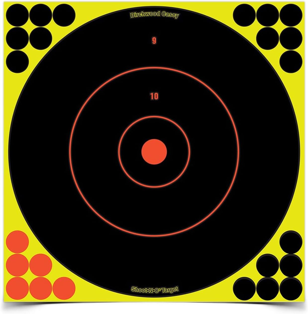 BIRCHWOOD CASEY Shoot-N-C 12" Bull's-Eye Reactive Self-Adhesive Targets with Repair Pasters