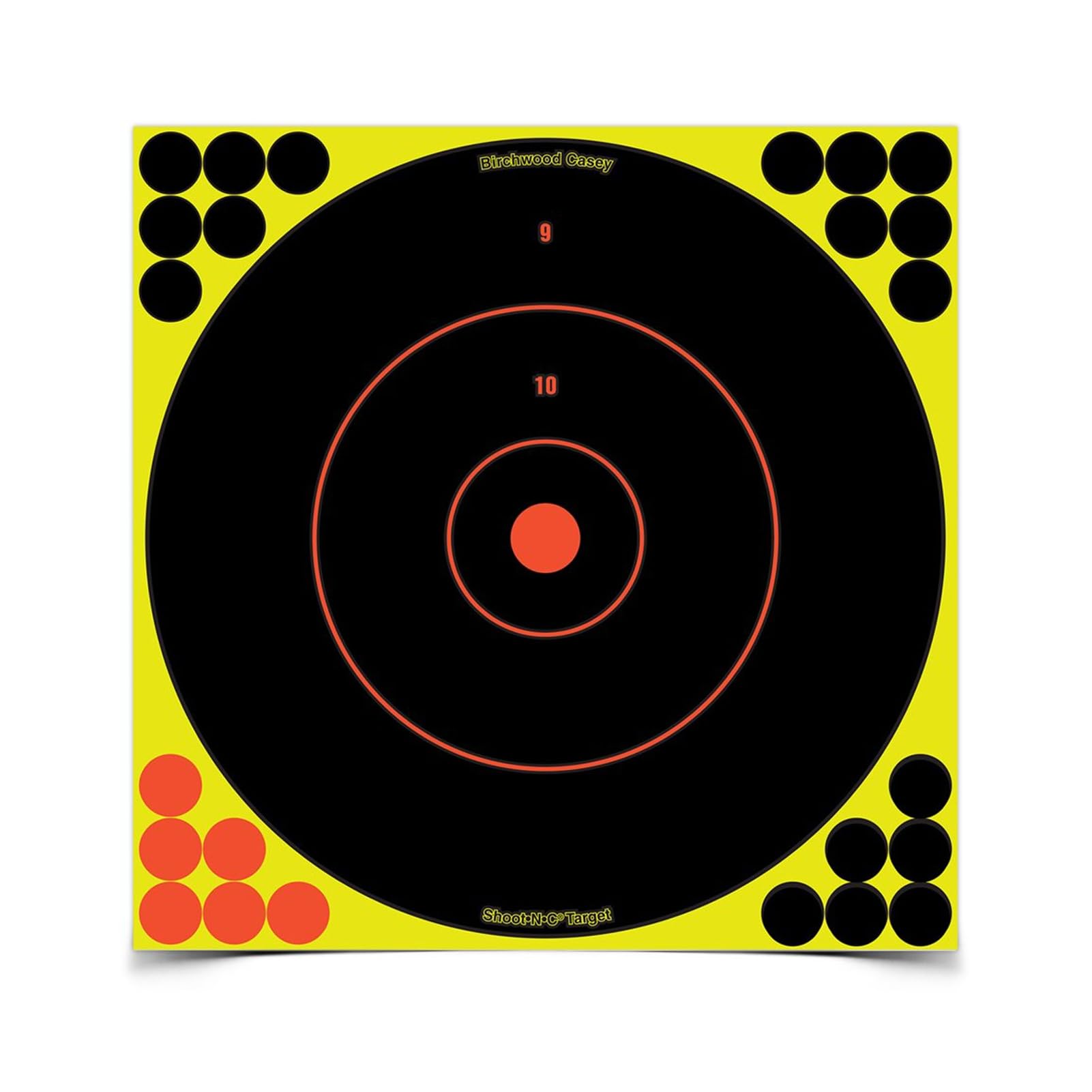 BIRCHWOOD CASEY Shoot-N-C 12" Bull's-Eye Reactive Self-Adhesive Targets with Repair Pasters