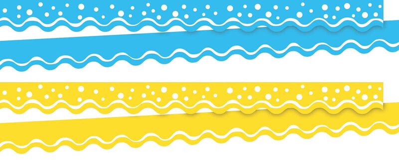 Barker Creek Double-Sided Border, Summer, School and Office Supplies, Bulletin Board Border Trim, Set of 2, Coordinating Designs Printed on Both Sides for Twice The Value, 26/Set (4025)