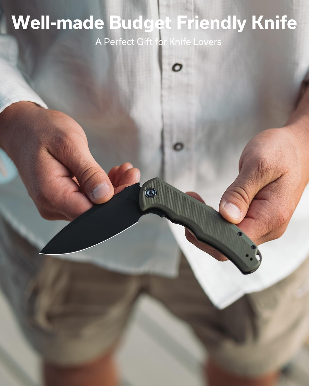 CIVIVI Praxis Flipper Folding Pocket Knife, 3.75" Black Stonewashed 9Cr18MoV