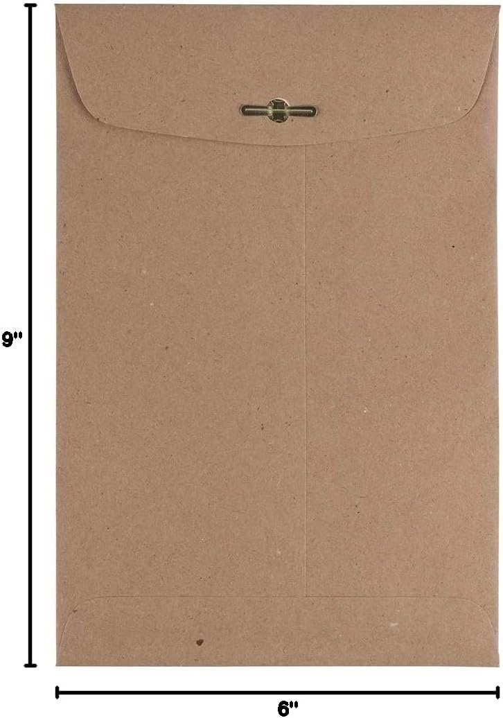 JAM PAPER 6 x 9 Open-End Catalog Envelopes with Clasp Closure