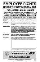 ComplyRight Davis-Bacon Act Poster, English, 11 x 17 in (E2200)