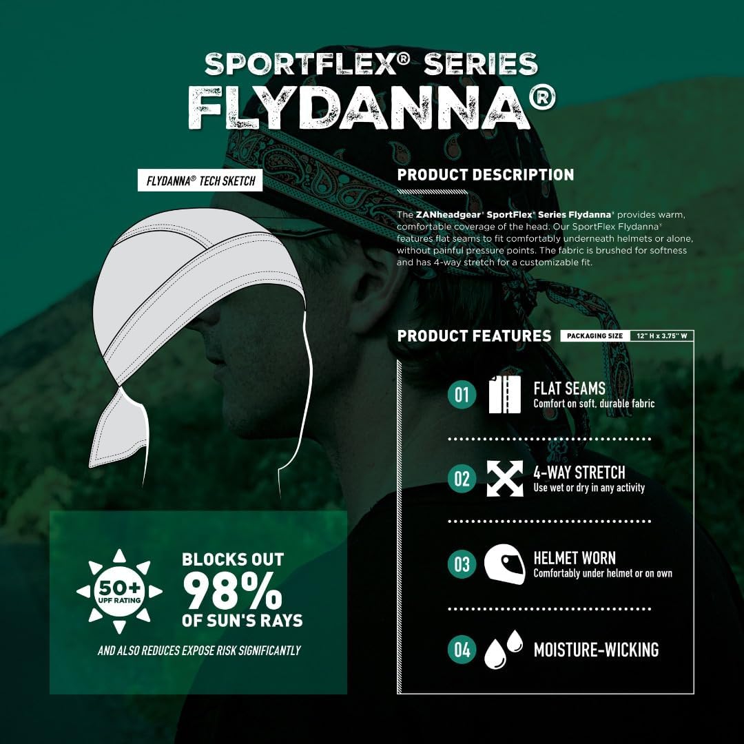 ZANheadgear Flydanna 6-Panel Bandanna Headwrap
