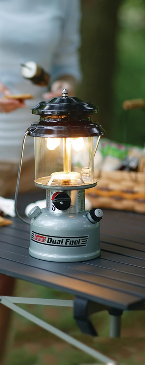Coleman Premium Dual Fuel Lantern with Carry Case & *Globe Clear Straight C006 Fuel Lantern + Globe Clear Straight C006