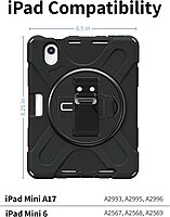 CODi Rugged Case for iPad Mini 6/iPad Mini A17 Pro | 360° Protection, Drop-Test Certified, Rotating Kickstand