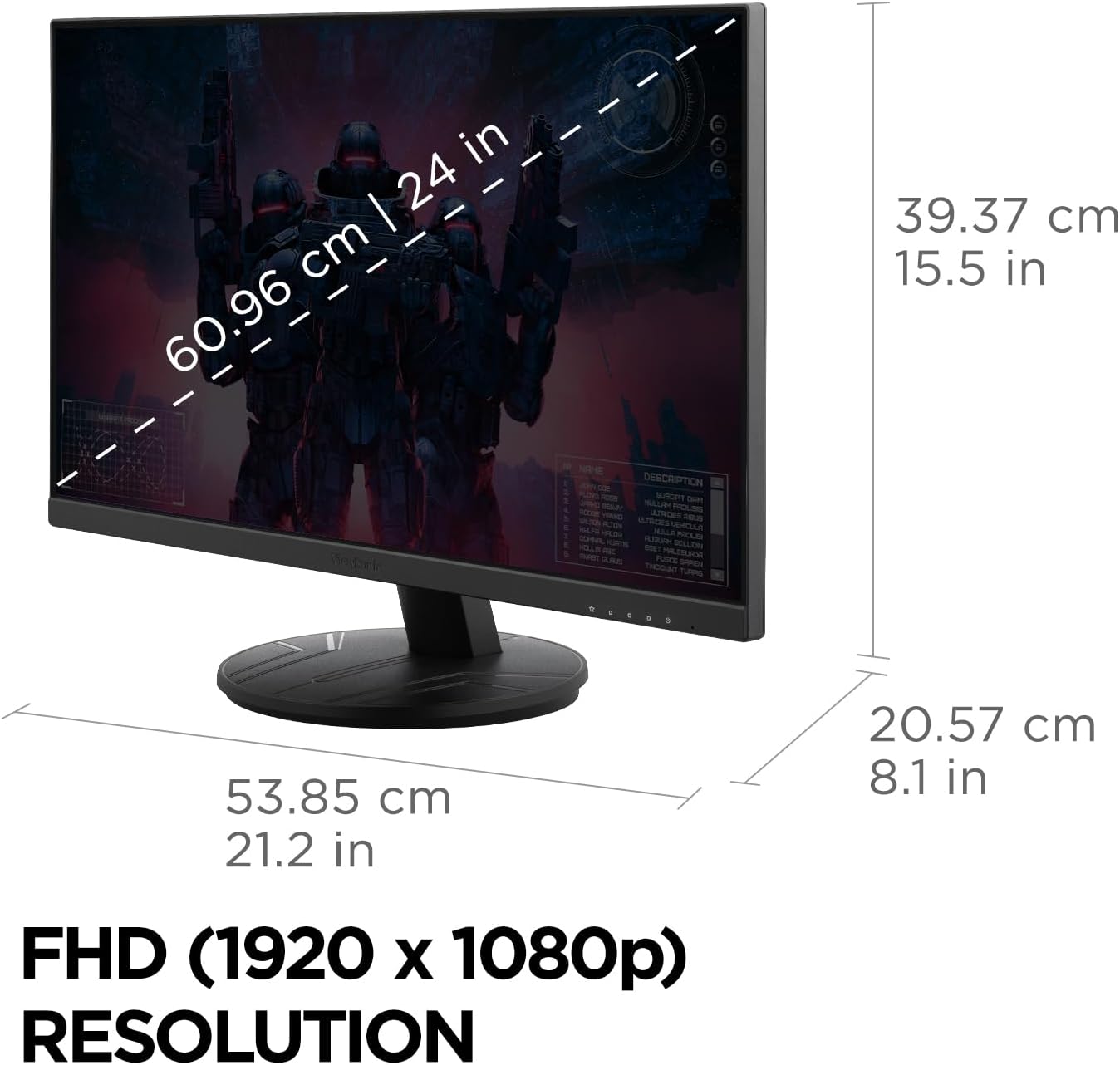 VIEWSONIC IPS Gaming Monitor — Full HD 1080p, 1ms, 120Hz, USB-C, HDMI, DisplayPort