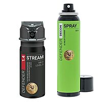 ASP Defender LE Pepper Spray Stream MK3 & Decon Cleanser Spray, Self-Defense OC for Law Enforcement Professionals