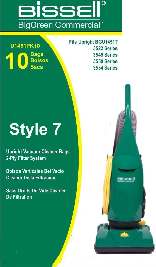 Bissell U1451-PK10 Vacuum Bags, 3 Quart, Pack Of 10 Bags