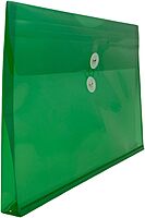 JAM PAPER Plastic Envelopes with Button & String Tie Closure - 12 Pack