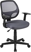 FLASH FURNITURE Flash Fundamentals Mid-Back Mesh Swivel Ergonomic Task Office Chair with Arms