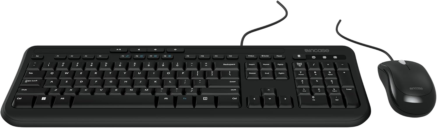 Incase Wired Desktop 600 Keyboard & Mouse Combo – Designed by Microsoft – Four Hot Keys, Spill-Resistant Keyboard