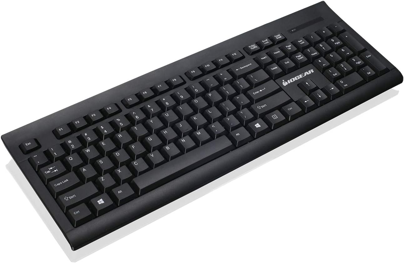 IOGEAR Wireless Keyboard and Mouse - 2.4GHz Full-Size Mouse Keyboard Combo - Spill-Resistant/Spill-Proof