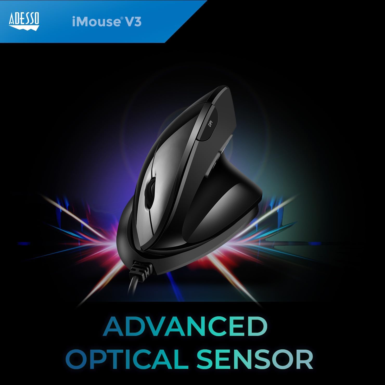 iMouse V3-TAA USB Adjustable Wrist Angle Vertical Ergonomic Mouse Made in Taiwan (TAA Compliant)