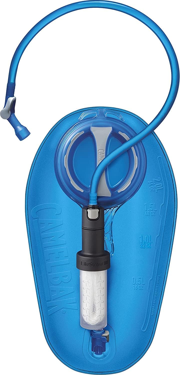 CamelBak Crux 2L Water Reservoir Bladder with Water Filtration Kit, Filtered by LifeStraw - for Hiking, Backpacking, Travel