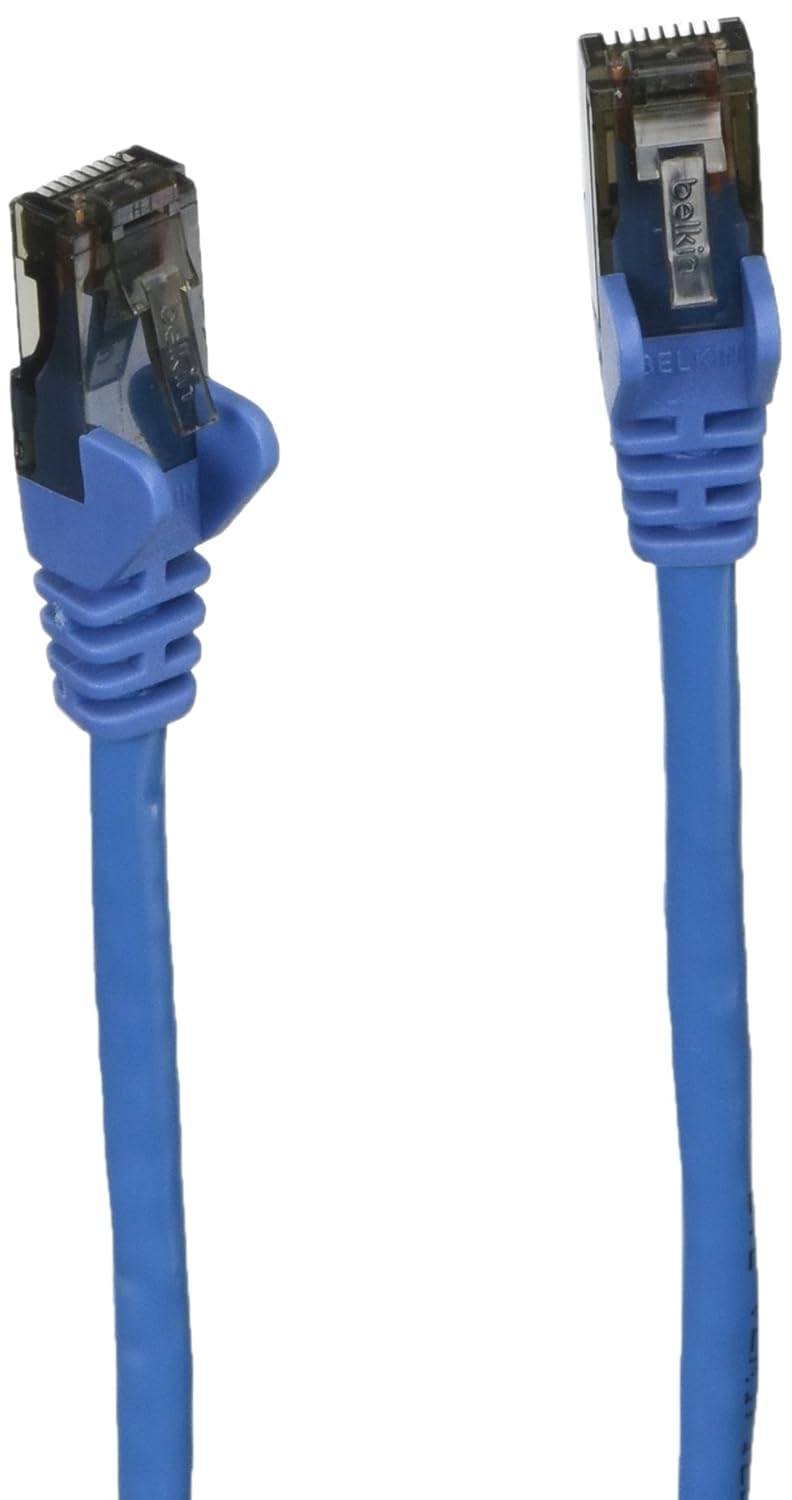Belkin A3L980-04-BLU-S Patch Cable-RJ-45 (M)-RJ-45 (M)-4 ft-utp-(Cat 6)-Blue (Pack of 2) 1 Count (Pack of 2)