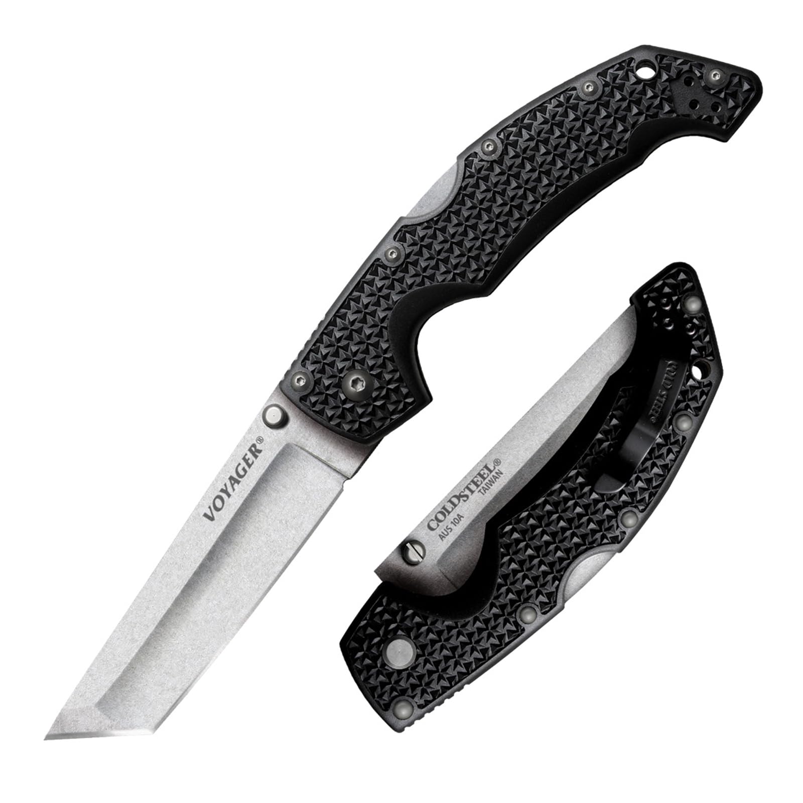Cold Steel Voyager Large Folding Knife with Griv-Ex Handle and Tri-Ad Lock