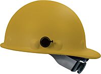Fibre-Metal by Honeywell P2AQSW02A000 Super Eight Swing Fiber Glass Cap Style Hard Hat with Quick-Lok, Yellow