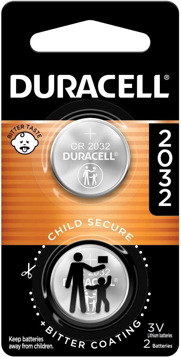 Duracell 2032 Lithium Battery, 2 Count (Pack of 1), Child Safety Features, Compatible with Key Fob