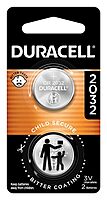 Duracell 2032 Lithium Battery, 2 Count (Pack of 1), Child Safety Features, Compatible with Key Fob, Tea Light Candles and Other Devices, CR2032 Battery