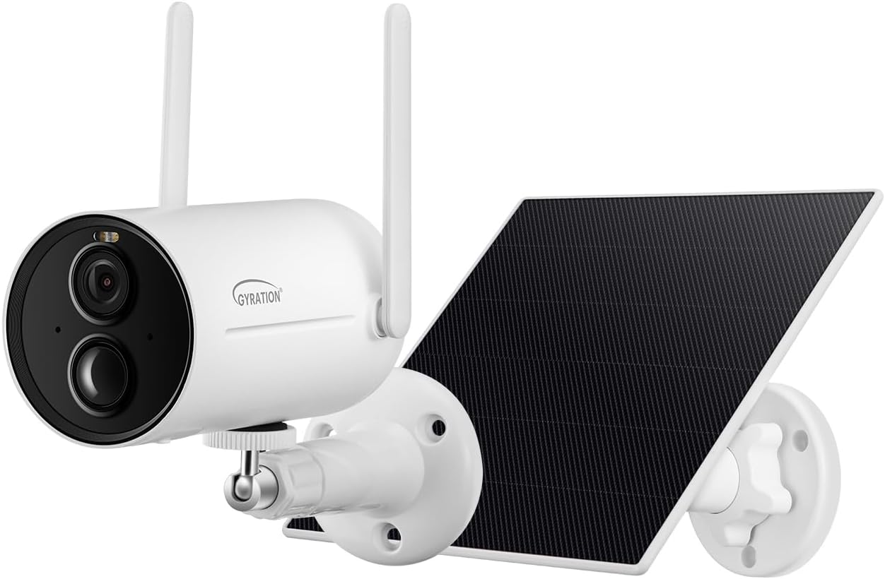 Gyration Cyberview 3010 3 Megapixel Indoor/Outdoor Smart WiFi Bullet Camera With Solar Panel