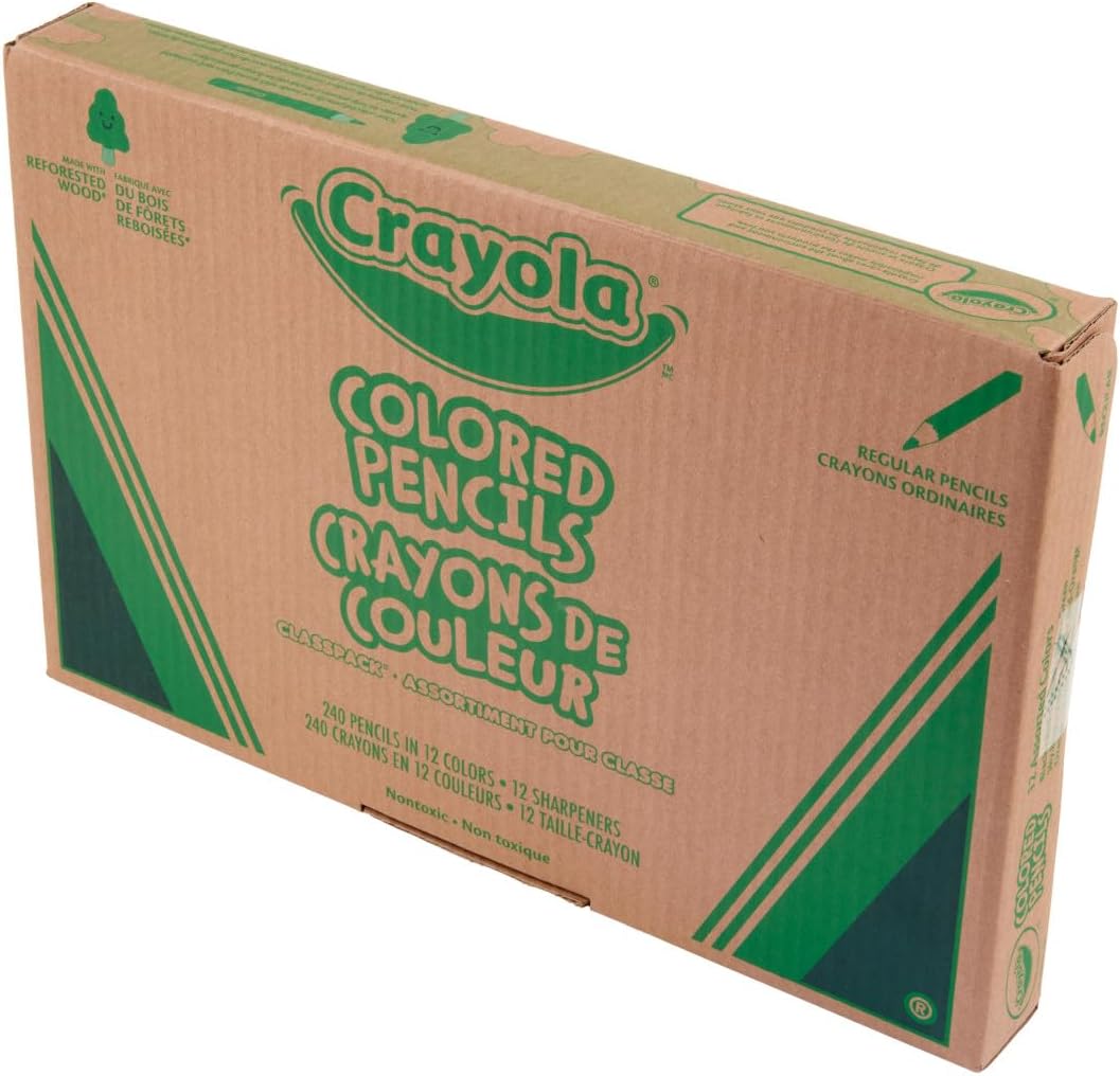 Crayola Colored Pencils Classpack (240ct), Must Have Classroom Supplies for Teachers, Bulk Colored Pencils for School